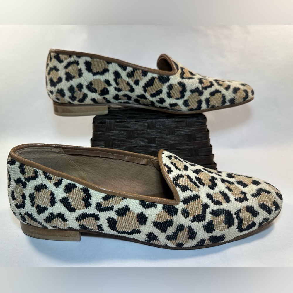 Zalo Leopard Print Flat Loafers in Black, Tan, Cream